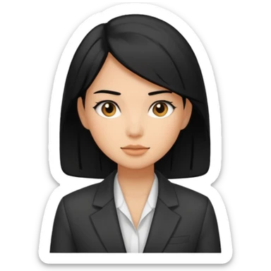 Salon owner a girl with blazer in black hair sticker