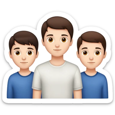 Three young  brunette brothers  sticker