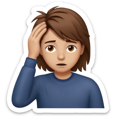 Scratching head looking crazy  sticker