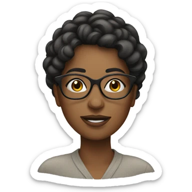 Attractive woman with glasses sticker