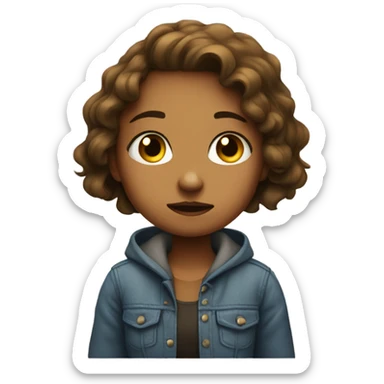 Girl kinda sad but suportive sticker