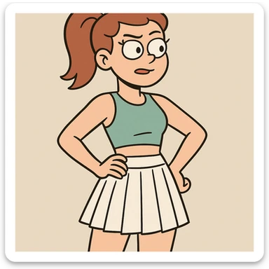 white pleated tennis skirt, modern athletic look, pleats detailed, plain background sticker