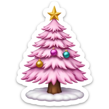 White x-mas tree with pink Christmas tree decorations sticker
