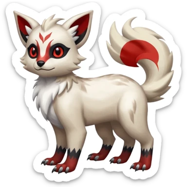 Shiny Brown Red Black Grey White Beige Linoone-Absol-Trico-Hybrid (Full body) sticker
