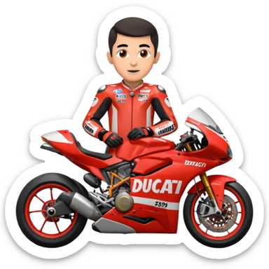 Un emoji de moto gp dé Ducati Marc Márquez pero con la moto del 2025 y el número del piloto es el 93 sticker