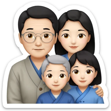 korean mother, korean father, korean grandmother, korean grandfather sticker