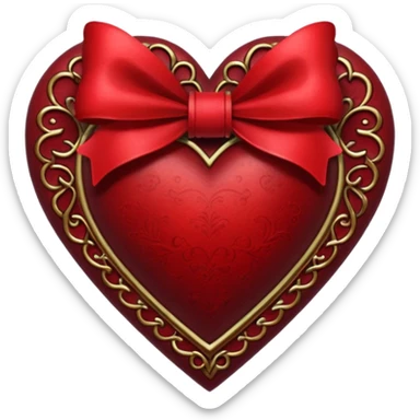 heart with a bow, goth sticker
