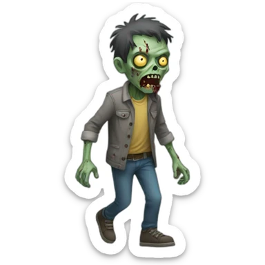 zombie walking sticker