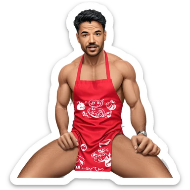bare apron and bold gaze sticker