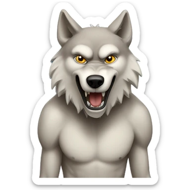 Three headed wolf aggressive  sticker