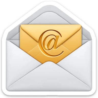 email icon, open envelope with letter sticker