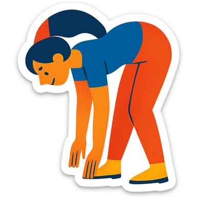 bending woman, vibrant toon style sticker