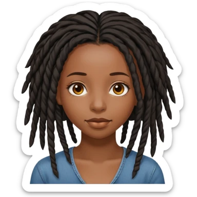 a pretty black girl with black shoulder lengh locs sticker