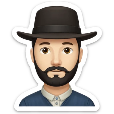Amish man with chinstrap sticker