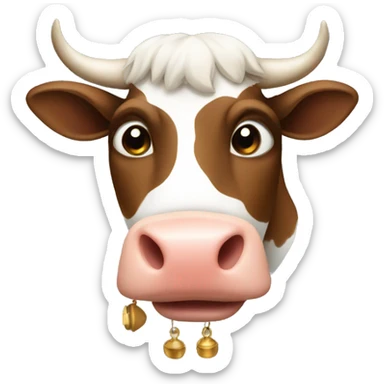 Cow with bell sticker