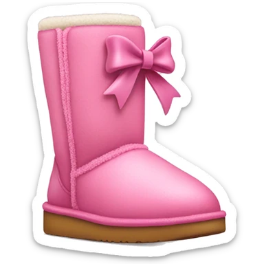 pink uggs with a bow sticker