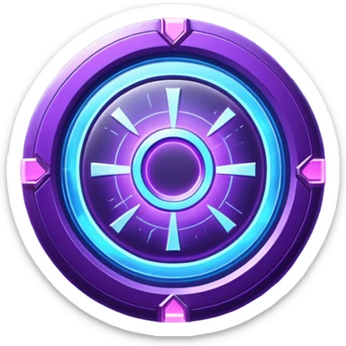Futuristic glowing portal badge icon, circular emblem, neon blue and purple energy ring, subtle particles and light cracks, Level 01 text, sci-fi web3 game UI style, high detail, centered, dark background, 3D game asset, sharp and minimal sticker