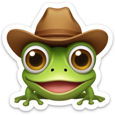 Cowboy frog heart eyes sticker