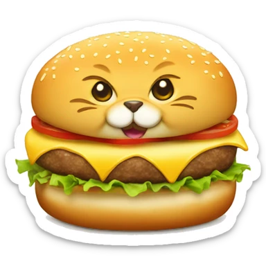 cheeseburger cat sticker