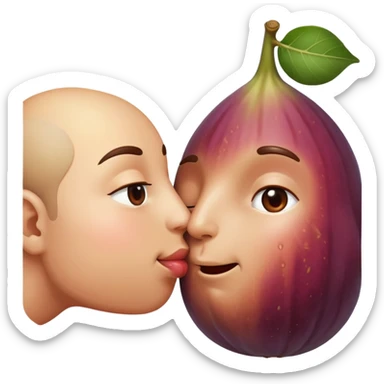 A face kissing fig fruit  sticker