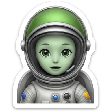un alien sur la lune sticker