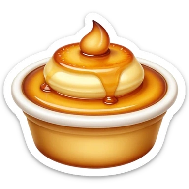Cinematic Realistic Cr√®me Br√ªl√©e Dessert Emoji, depicted as a rich custard with a perfectly caramelized sugar top rendered with exquisite textures and warm, inviting lighting. sticker