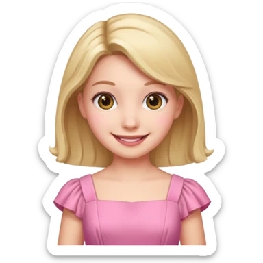 bambina wearing a pink dress sticker