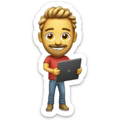 3d artist with graphic tablet sticker