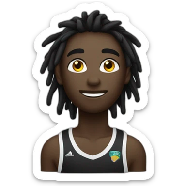 Garçon noir avec dreadlocks qui fais de l’athlétisme  sticker