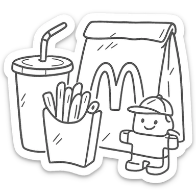 1990’s McDonald’s meal with a toy sticker