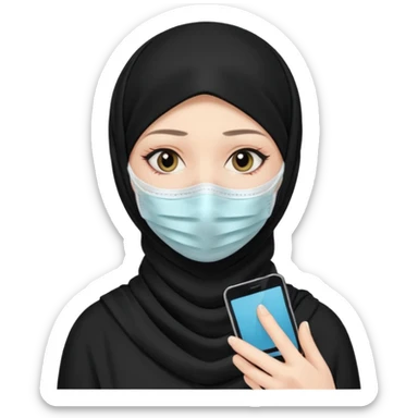 sick and tired woman in black hijab sticker