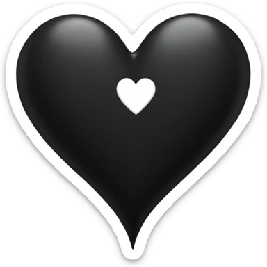 Black heart with white heart attached  sticker