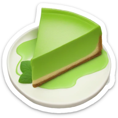 matcha cheesecake piece sticker