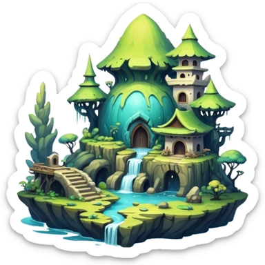  Epic painted artistic abstract complex detailed aesthetic-Fakémon-creature-scenery sticker