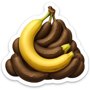 Poop with a banana sticker