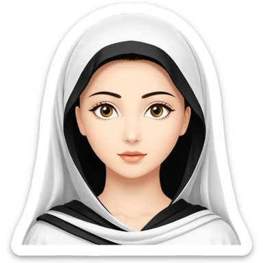 Gözleri kapalı, beyaz tenli ve siyah kıvırcık saçlı bir kadın avatar, battaniyeye sarılmış halde beyaz bir Türk kahvesi fincanından içeceğini huzurla yudumluyor. sticker