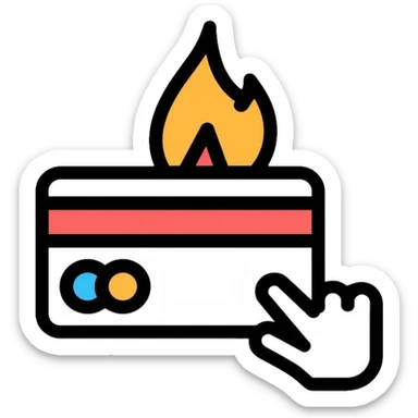 Gazprom Pay logo with credit card and gas flame symbol, payment app icon sticker