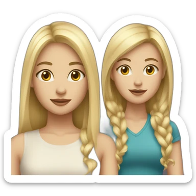 tall blond girl and tall brunette girl  sticker