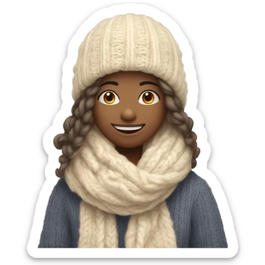 Cozy winter girl sticker
