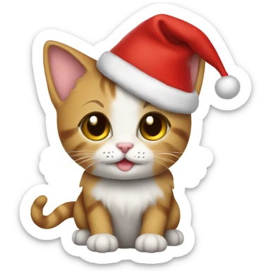 Kitten in Santa costume sticker