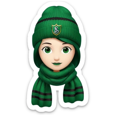 Slytherin schal und mütze sticker