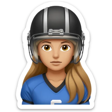 Long Haired Football Players, Female player sticker