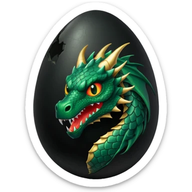black egg cracked dragon sticker