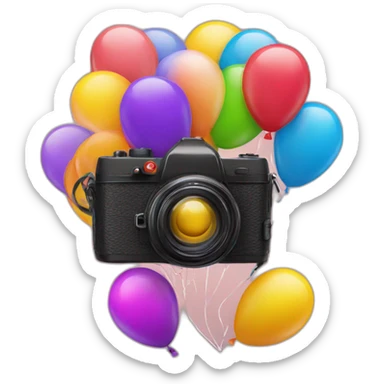 colorful balloons camera sticker