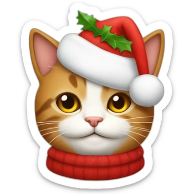 Gato disfrazado de papá Noel sticker