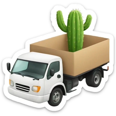 cactus in delivery truck sticker