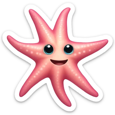 Pink star fish sticker