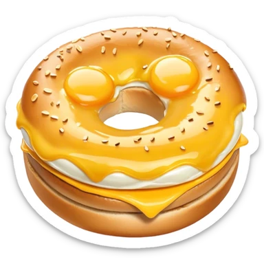 Scrambled egg on a bagel sticker