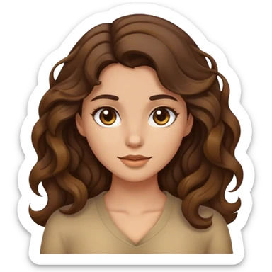 brunette girl with wavy hair and hair color brown golden sticker