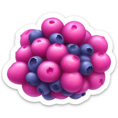 Pink clusters of blueberries with glitter  sticker